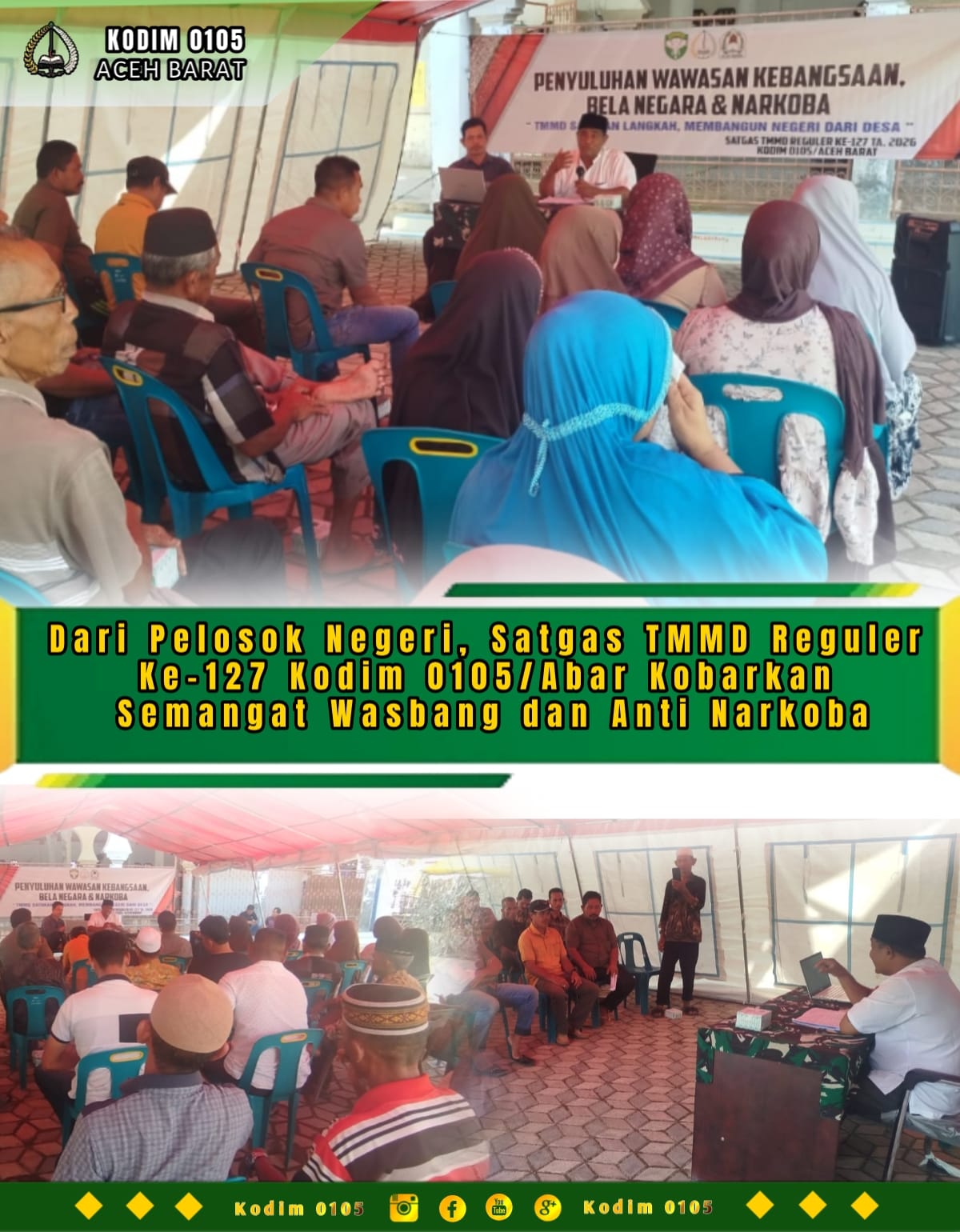 Dari Pelosok Negeri, Satgas TMMD Reguler Ke-127 Kodim 0105/Abar Kobarkan Semangat Wasbang dan Anti Narkoba