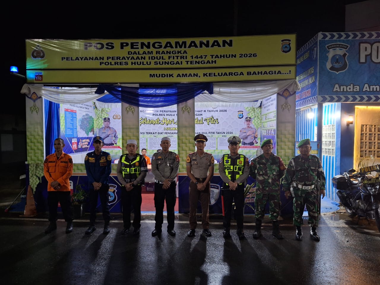 Personel Gabungan Amankan Malam Takbiran di Barabai Berjalan Aman dan Tertib