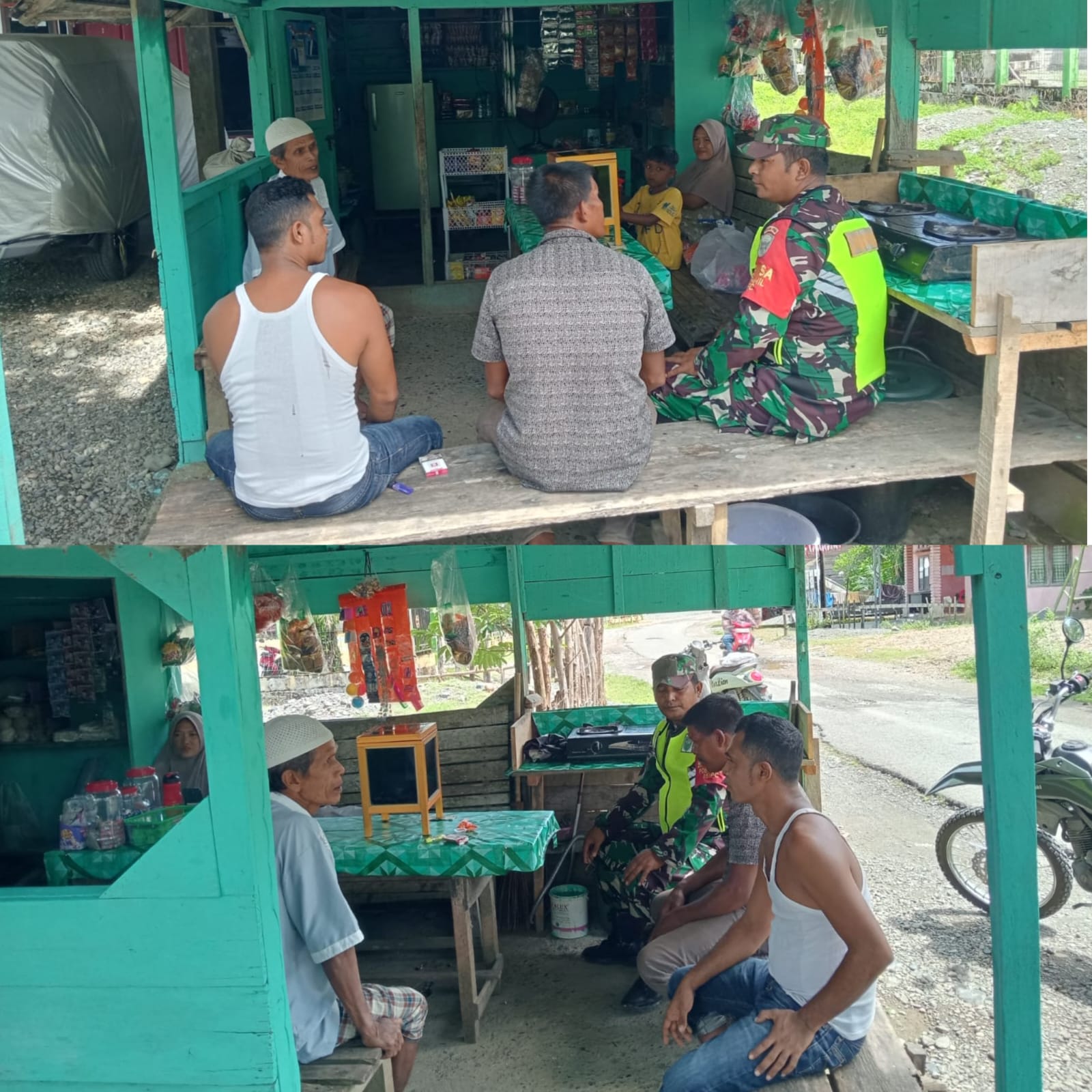 Momen Lebaran Babinsa Posramil 05/Pante Ceureumen Bangun Keakraban dengan Warga Lewat Komsos Santai di Keudai