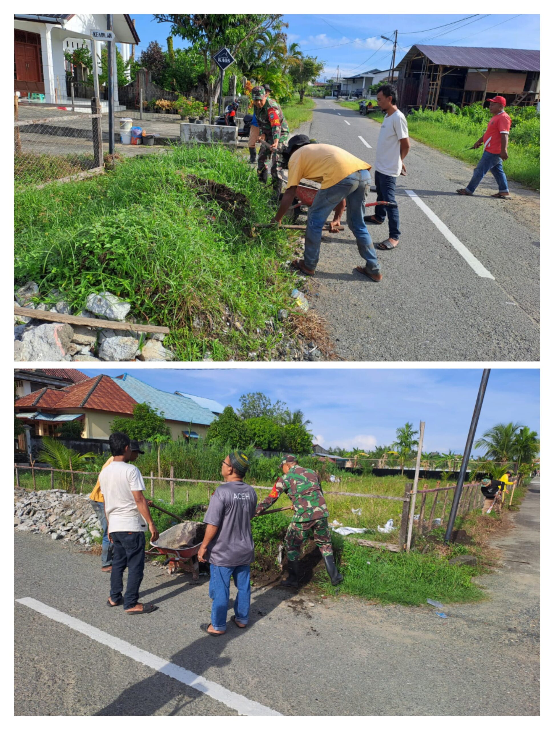 Babinsa Koramil 07/ Johan pahlawan ajak warga Suak Indrapuri bersihkan lingkungan