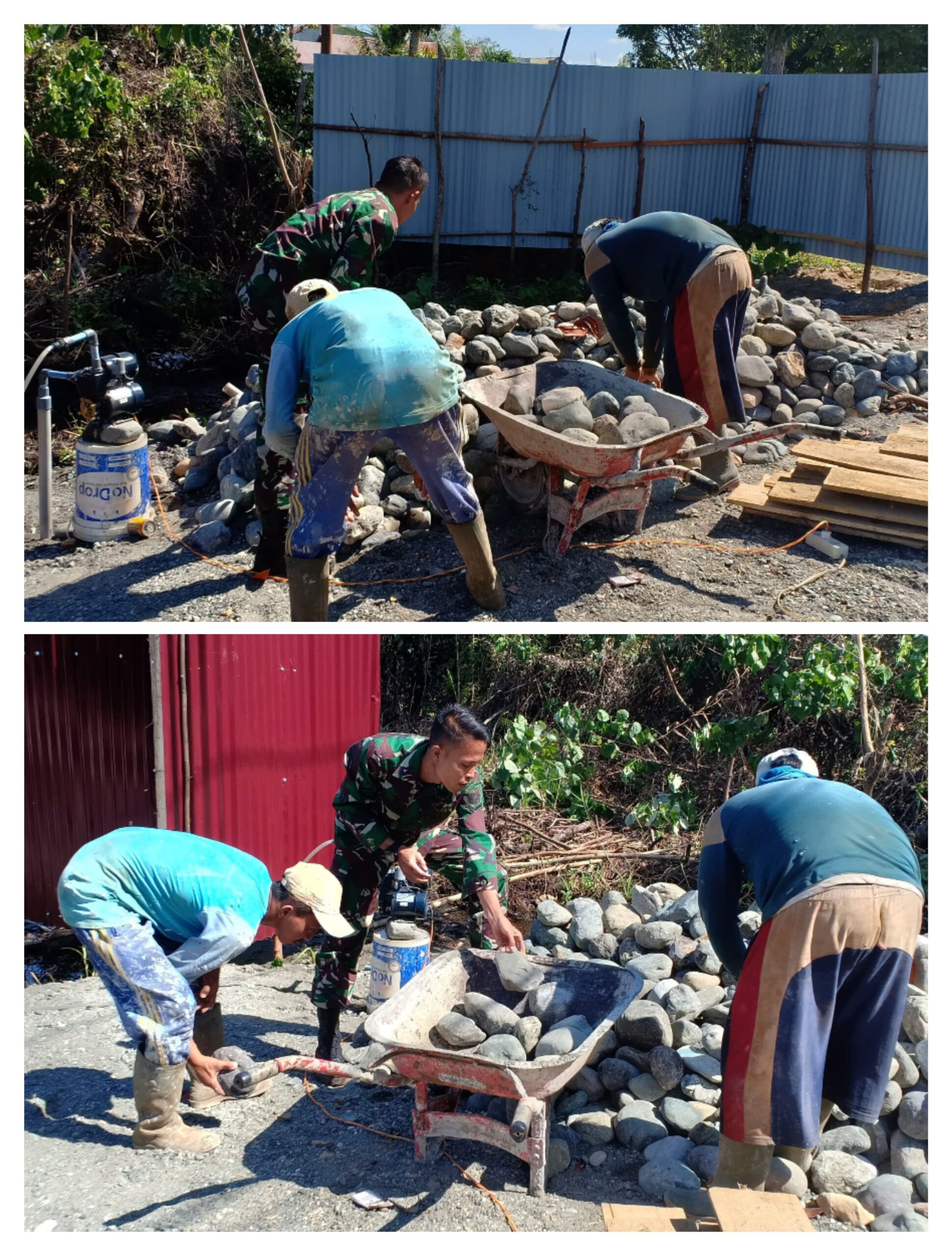 Babinsa Koramil 07/Johan Pahlawan lakukan giat gotong royong bersama warga binaan