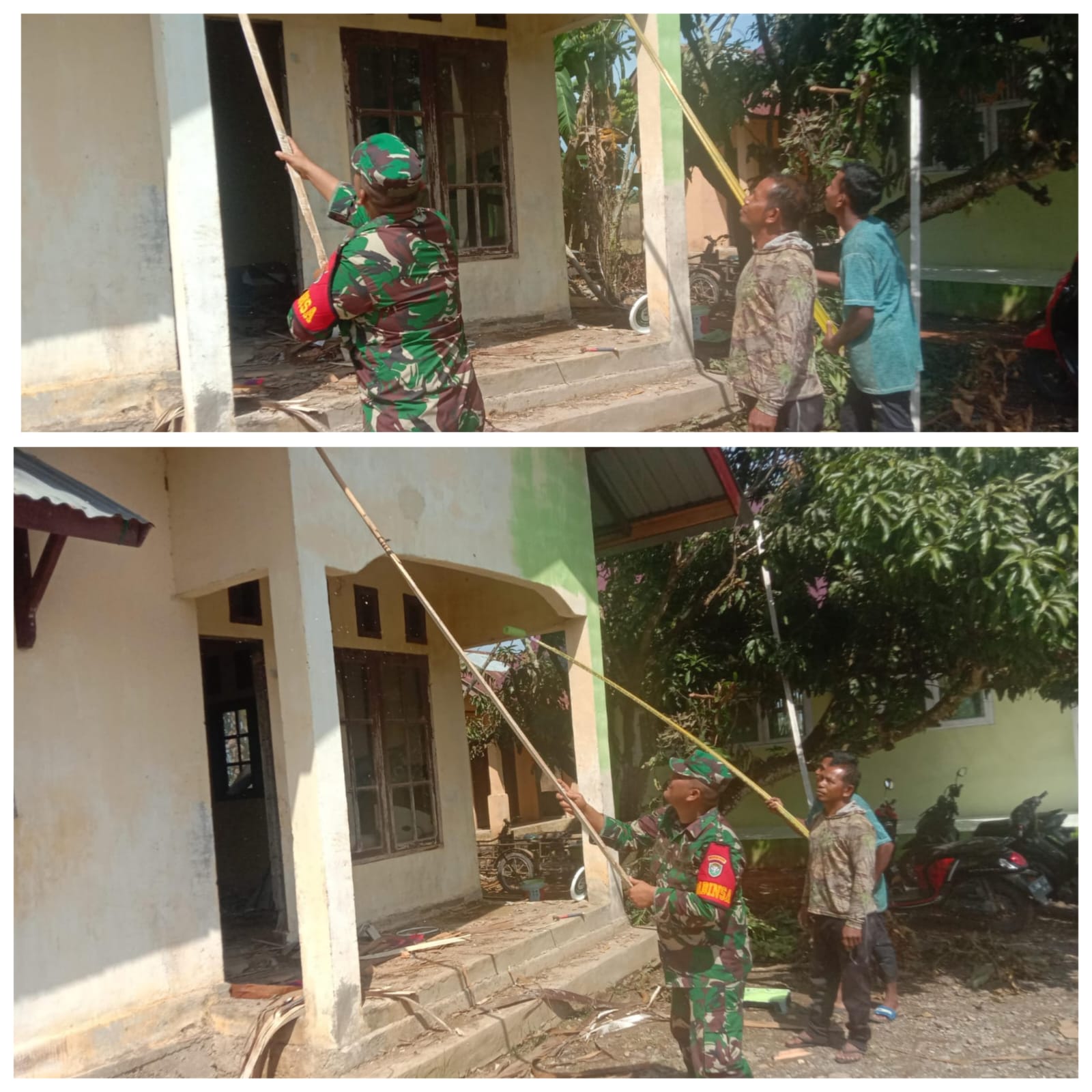 ‎Babinsa Turun Tangan, Bantu Warga Cat Rumah Hingga Penuh Kebersamaan di Woyla Barat