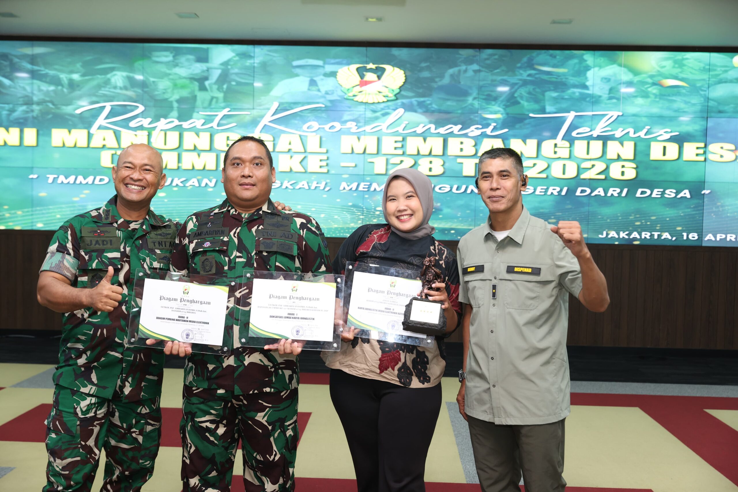 Dandim 0713/Brebes Raih Juara 1 Dansatgas Terbaik TMMD Ke-127