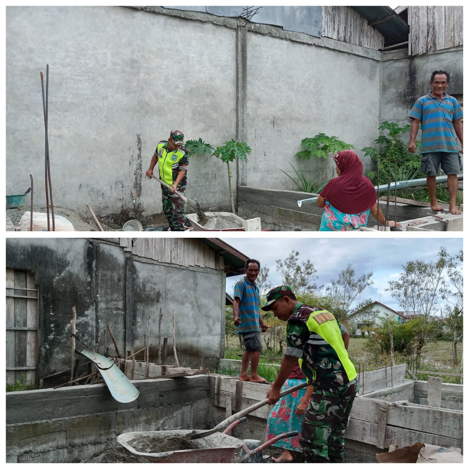 Babinsa Posramil 06 Bubon Melaksanakan Karya Bhakti Di Desa BinaanP