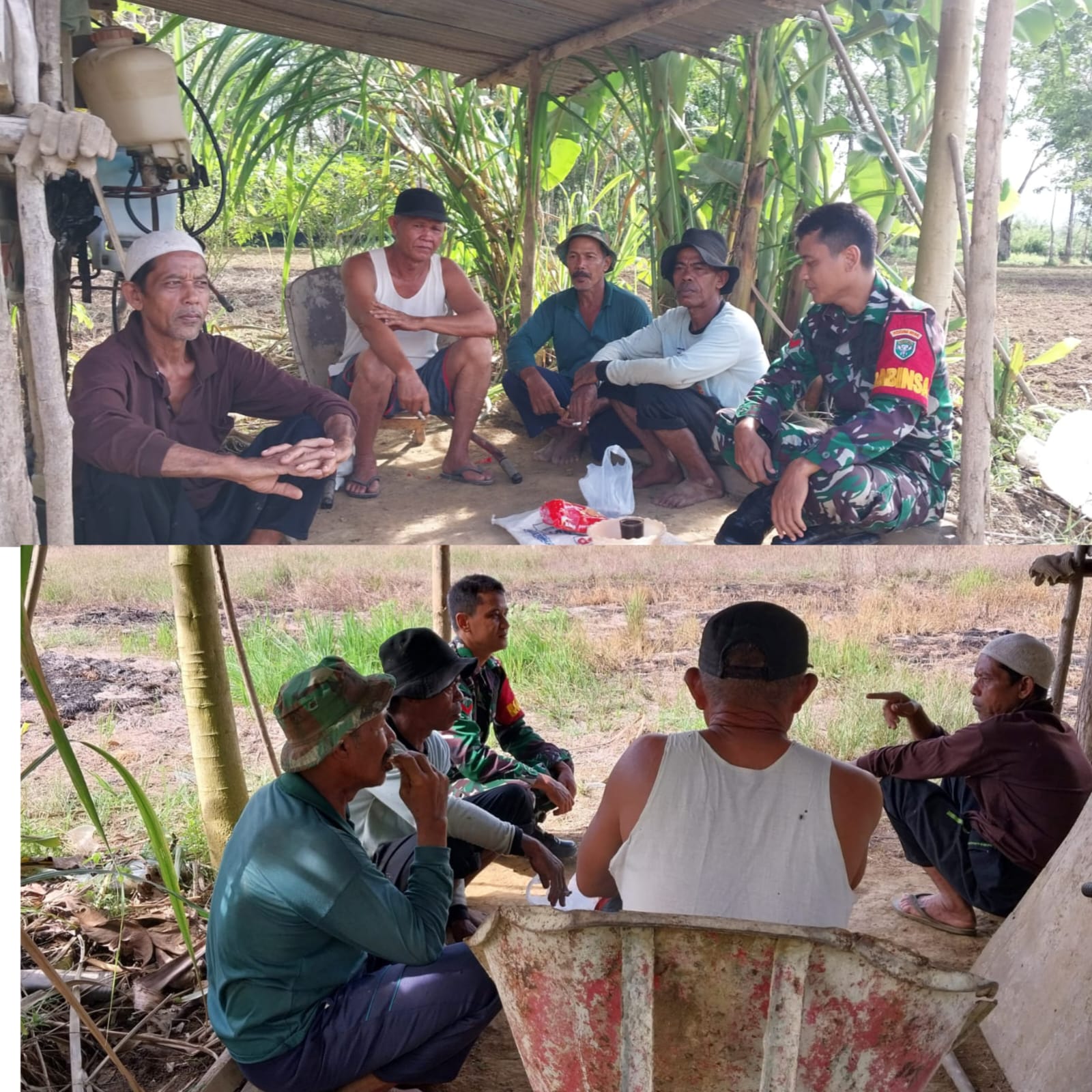 Komsos Humanis, Babinsa Posramil 05/Pante Ceureumen Jalin Kedekatan dengan Petani