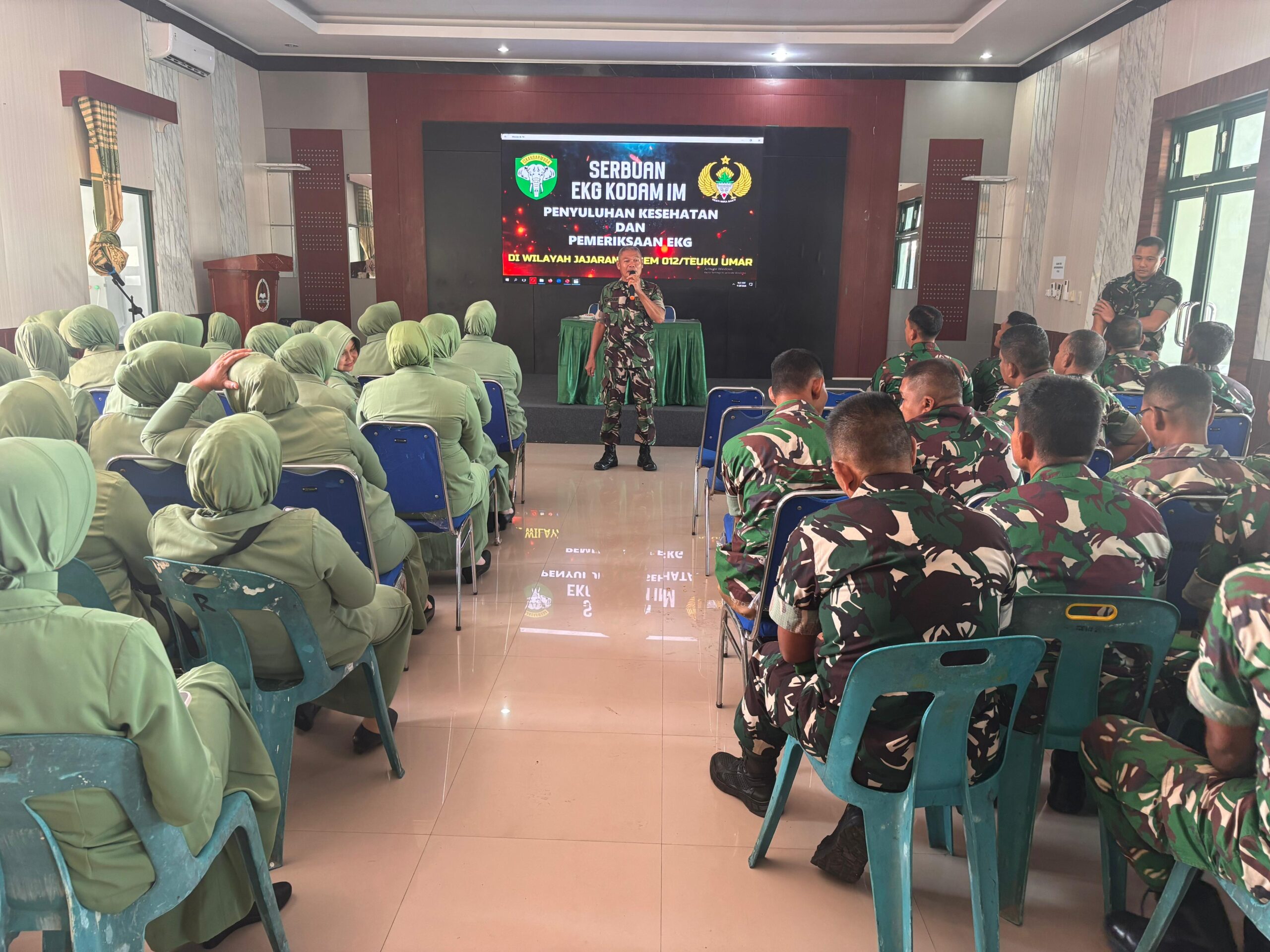 Peduli Kesehatan Jantung, Kodam IM Gelar Penyuluhan dan Pemeriksaan Elektrokardiogram di Kodim 0105/Abar