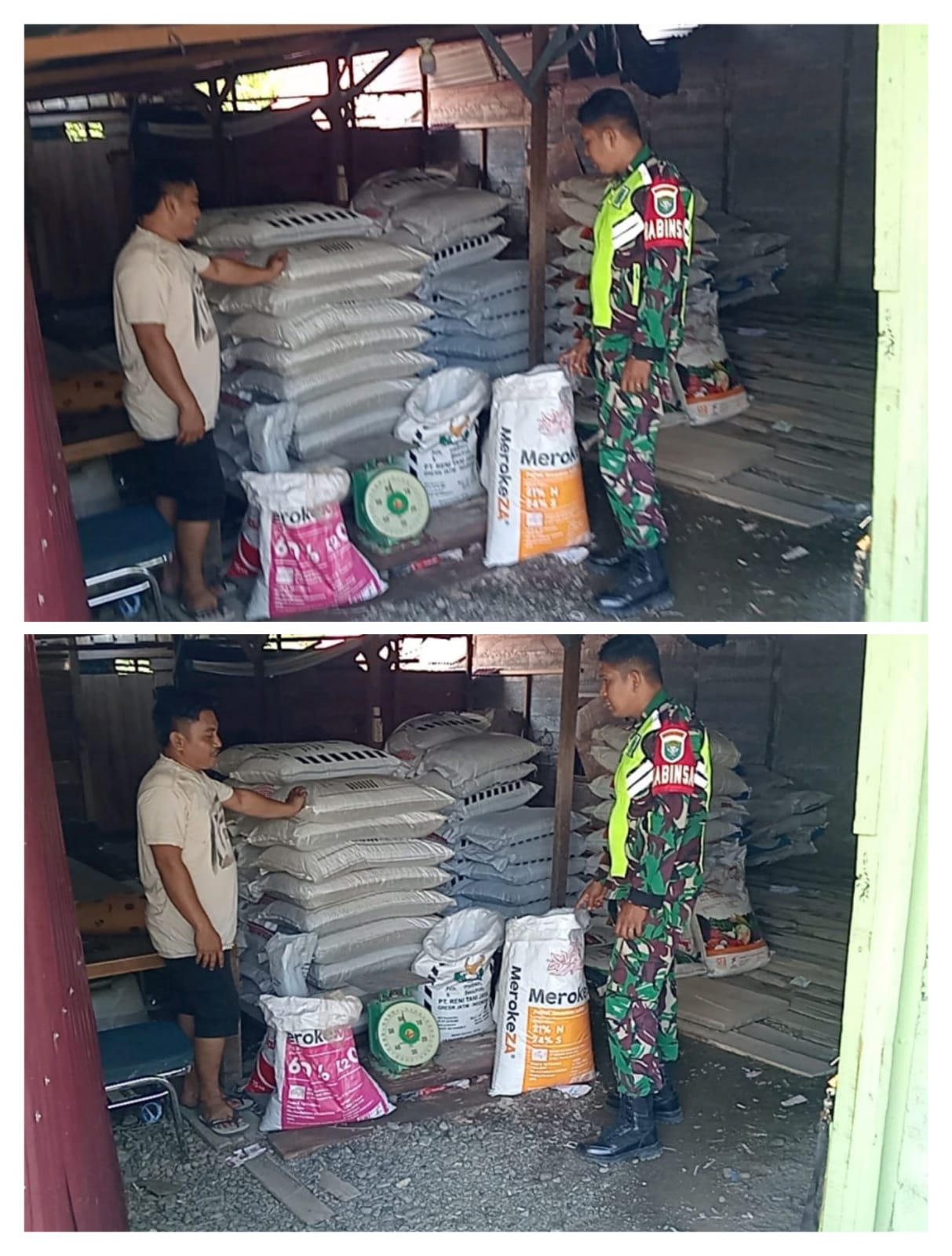 Babinsa Cek Harga Pupuk di Wilayah Binaan