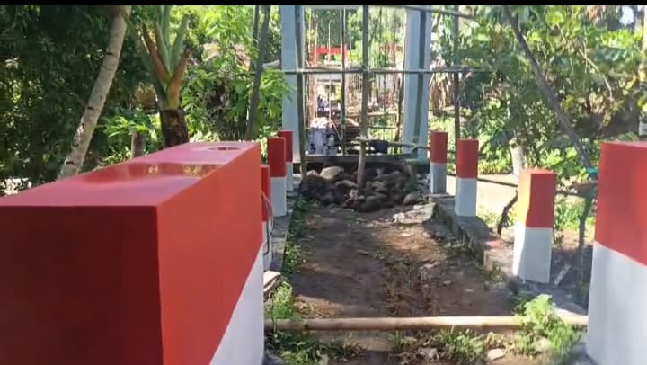 Tunjukan Semangat Nasionalisme dan Kebersamaan, Sentuhan Merah Putih Warnai Jembatan Perintis Garuda di Desa Sawangan
