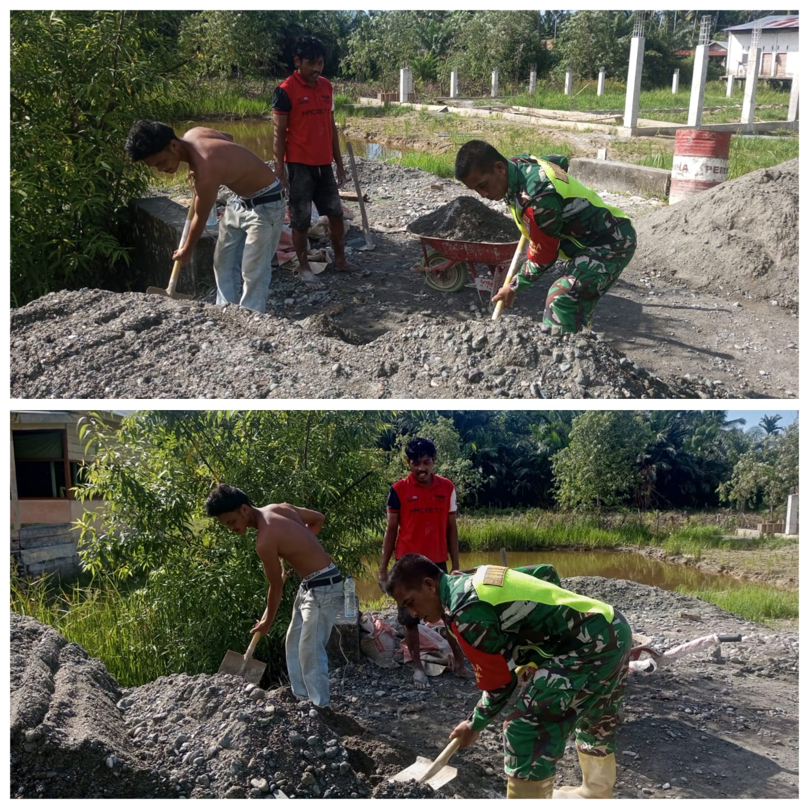 Babinsa Posramil 06 Bubon Membantu Membuat Rumah Warga Binaan