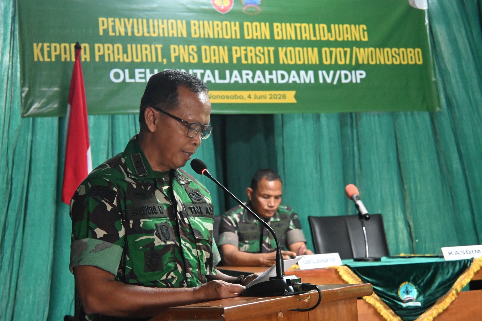 Kodim 0707/Wonosobo Terima Pembinaan Mental dari Bintaldam IV/Dip