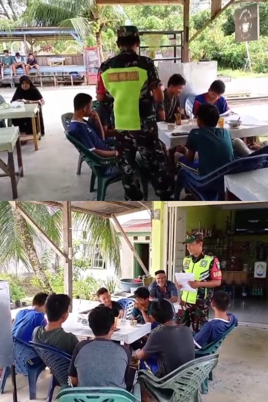 Sosialisasi Kreatif, Babinsa Koramil 04/Meureubo Sisipkan Nilai-Nilai Bela Negara di Warung Kopi
