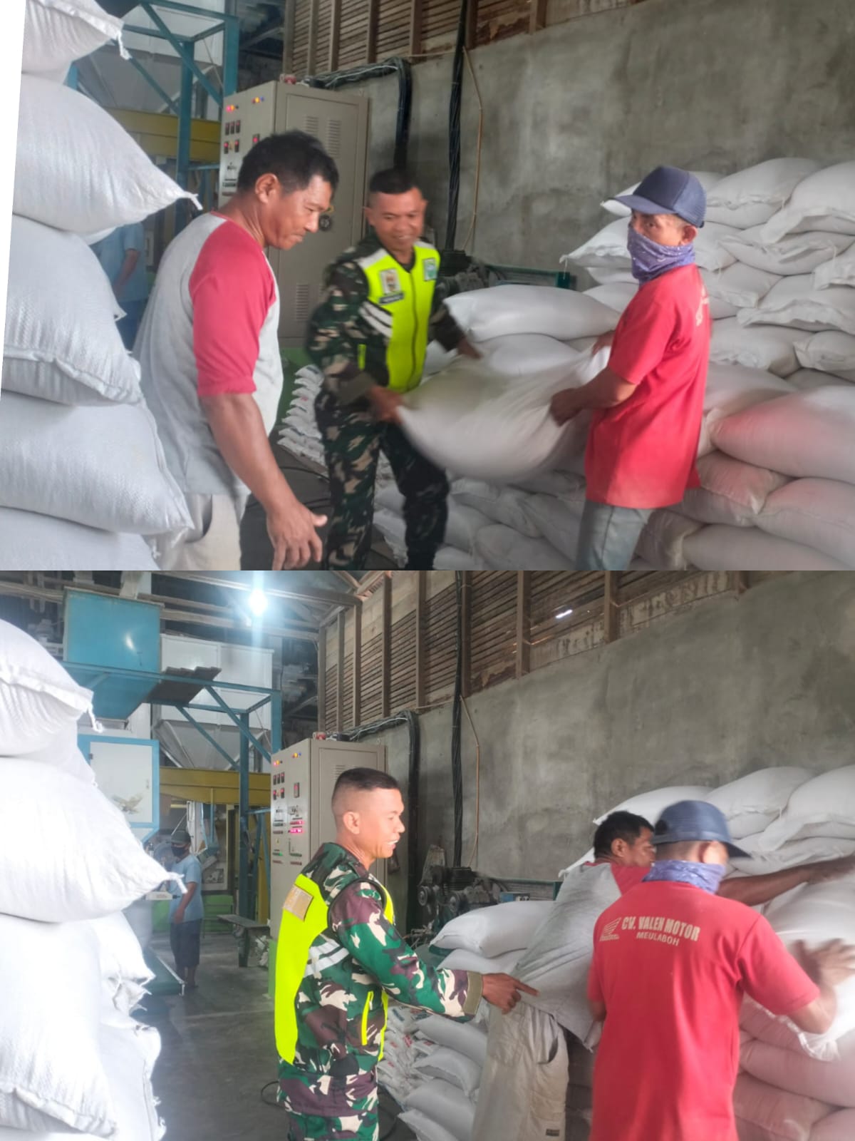 Turun Langsung Kelapangan, Babinsa Koramil 03 Kaway XVI Cek Stok Beras di Kilang Padi