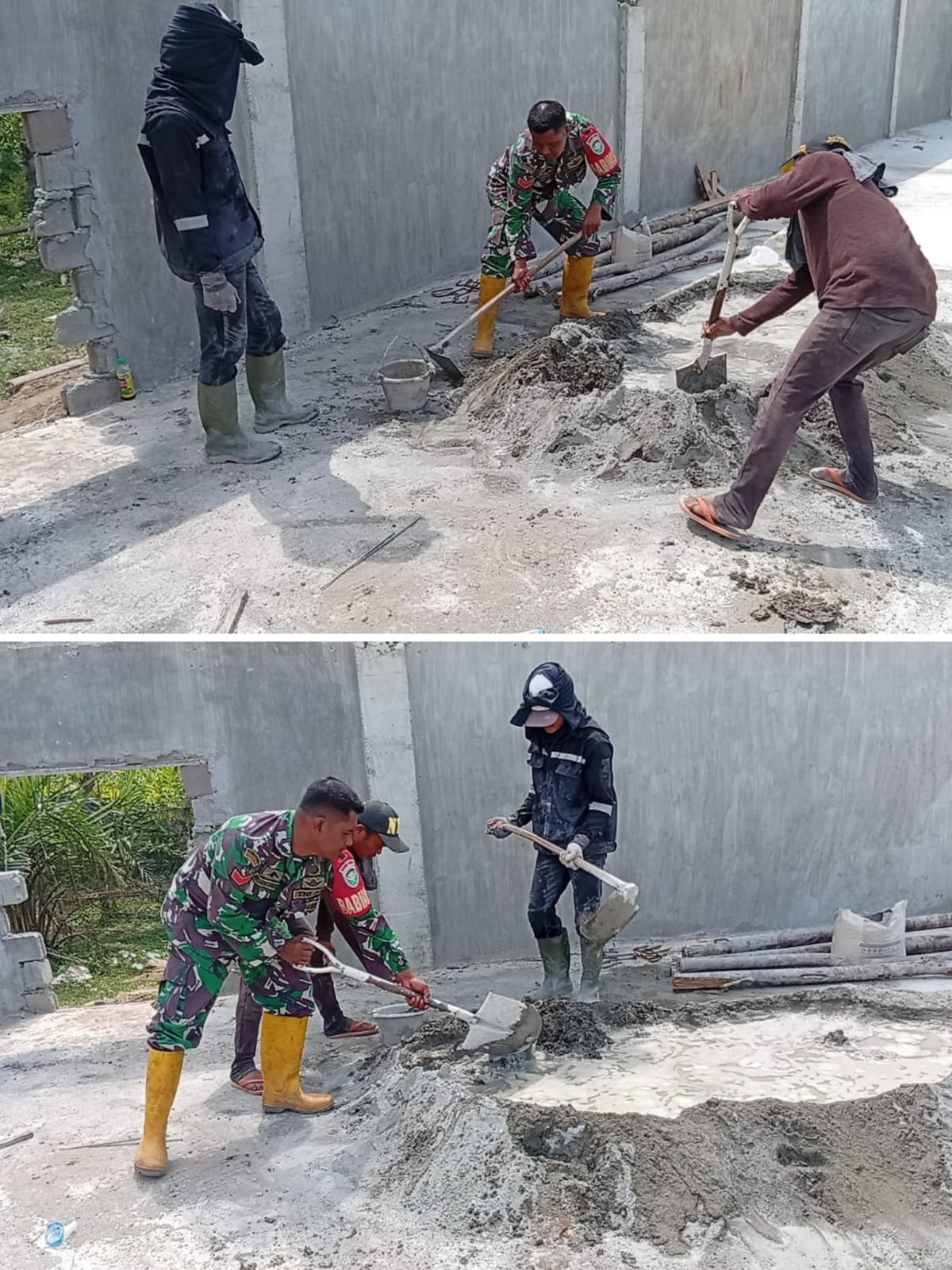 Babinsa Bantu Warga Percepat Pembangunan Ruko di Desa Senebok Teungoh