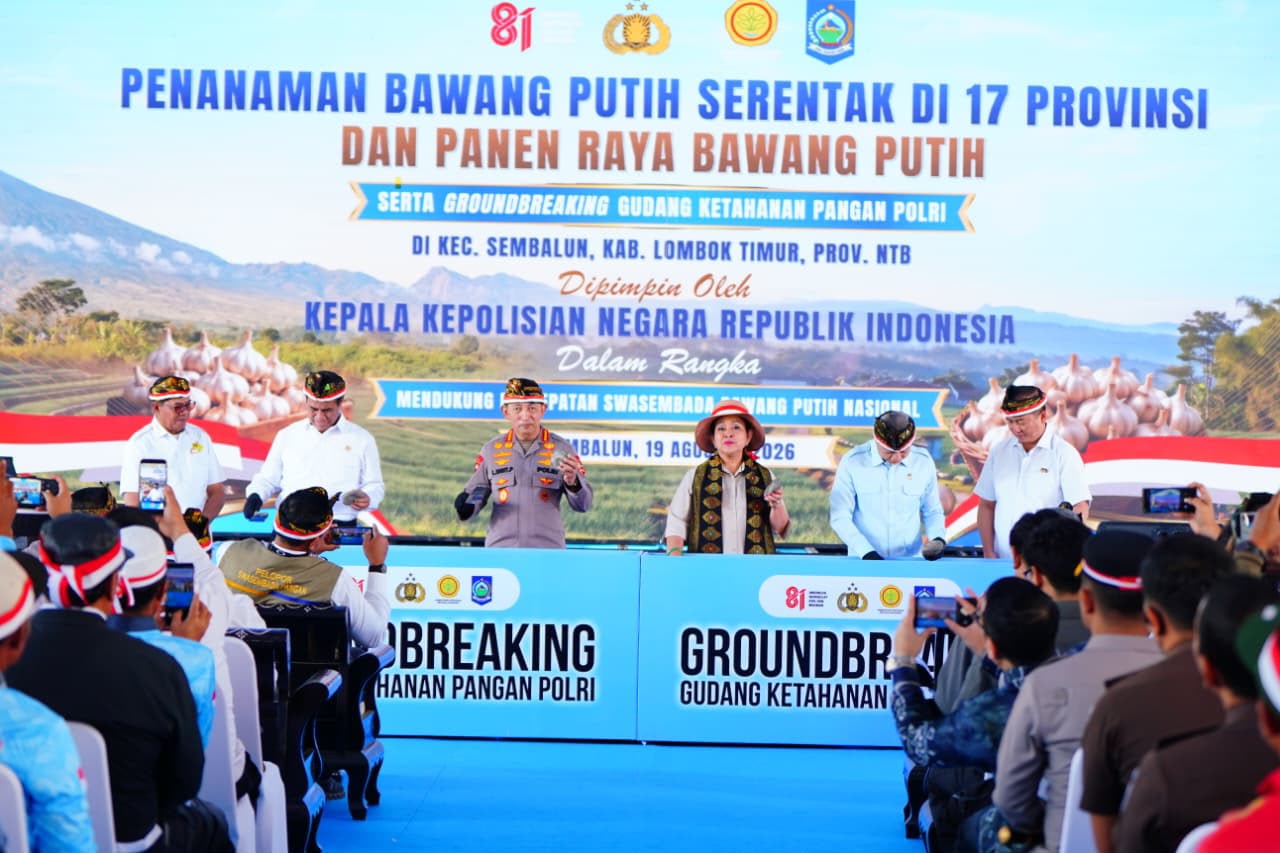 Polri Dorong Percepatan Swasembada Bawang Putih, Tanam Serentak dan Panen Raya di Sembalun