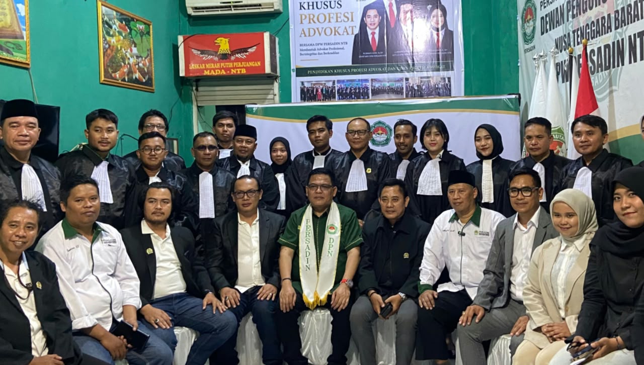 Ketum DPN PERSADIN Dr. K.R.T. Oking Ganda Miharja, S.H., M.H., Lantik Advokat NTB, Tekankan Profesional dan Integritas Advokat