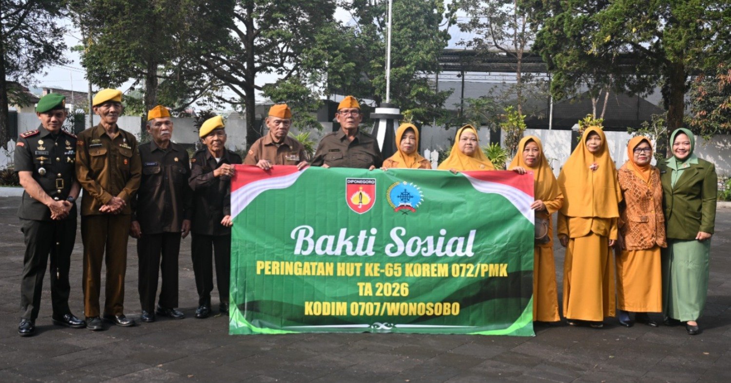 Kodim 0707/Wonosobo Berikan Santunan ke Veteran, Sambut HUT ke-64 Korem 072/Pamungkas