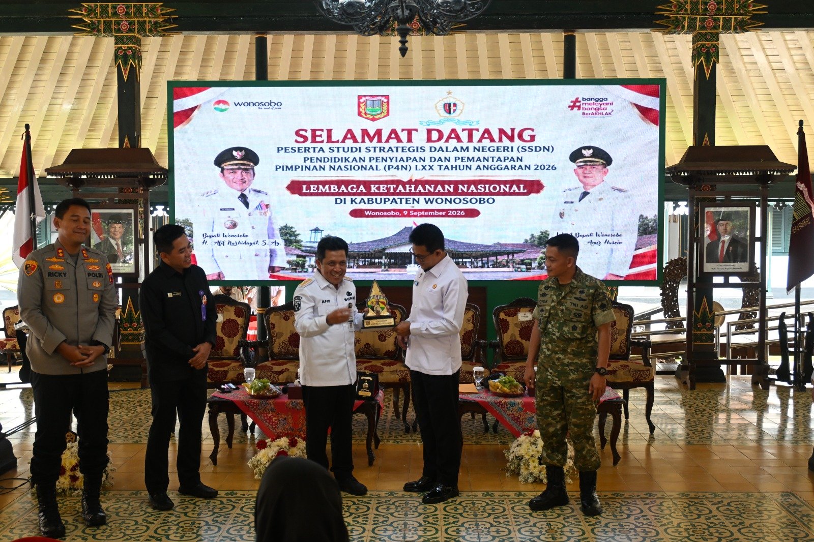 Dandim 0707/Wonosobo Letkol Inf Yoyok Suyitno S.Sos Dampingi Forkopimda Terima Kunjungan Peserta SSDN P4N Angkatan LXX Tahun 2026